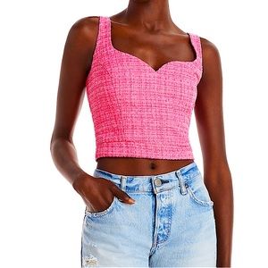 Aqua Tweed Cropped Top